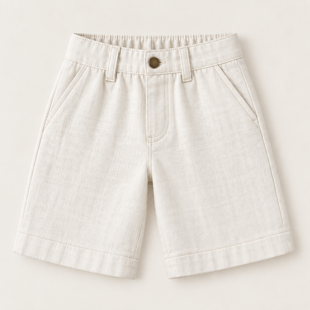 Louder Off-white Linen Bermuda pants
