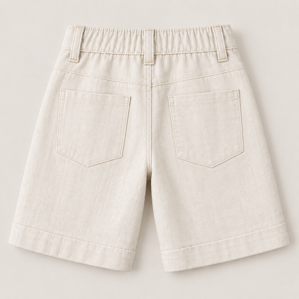Louder Off-white Linen Bermuda pants