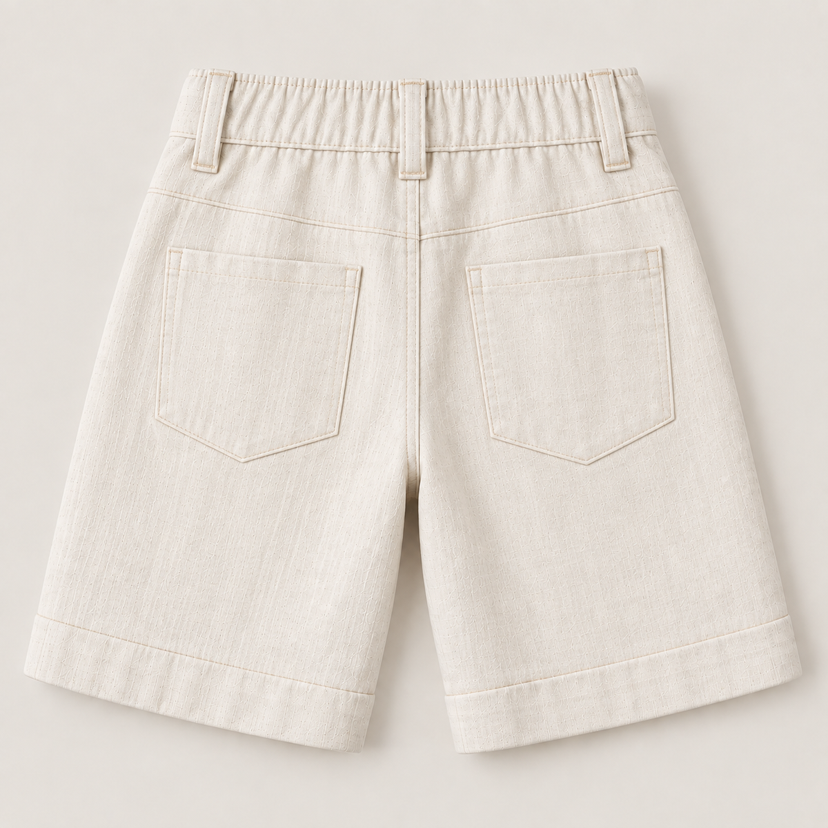 Louder Off-white Linen Bermuda pants